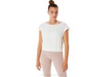 Asics camiseta de manga corta nagino flex mujer crema estilo y comodidad