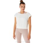 Asics camiseta de manga corta nagino flex mujer crema estilo y comodidad