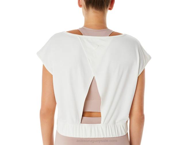 Asics camiseta de manga corta nagino flex mujer crema estilo y comodidad - Image 3