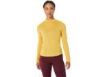 Asics camiseta de manga larga cuello simulado tigre amarillo para mujer
