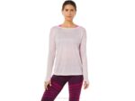 Asics camiseta de manga larga espalda abierta rosa mujer