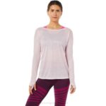 Asics camiseta de manga larga espalda abierta rosa mujer