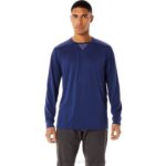 Asics camiseta de manga larga jacquard actibreeze océano profundo
