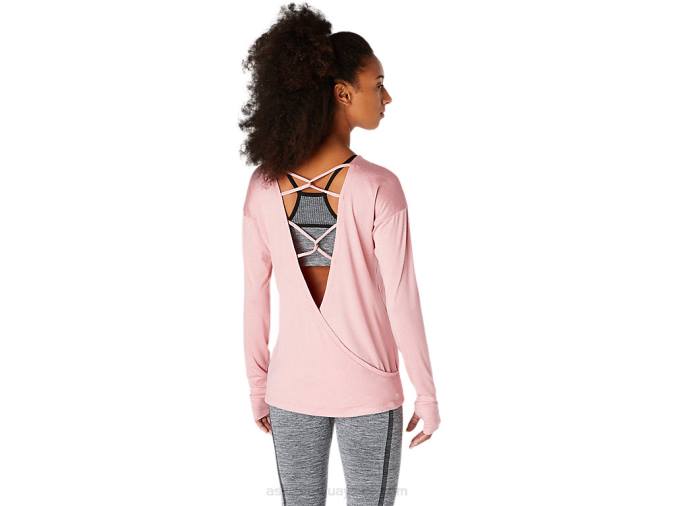 Asics camiseta de manga larga mujer rosa ahumado estilo y comodidad - Image 2