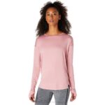 Asics camiseta de manga larga mujer rosa ahumado estilo y comodidad