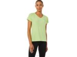 Asics camiseta de mujer manga corta cuello en v verde lima