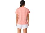 Asics camiseta de rayas guayaba para mujer estilo moderno - Image 2