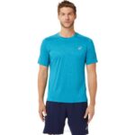 Asics camiseta de rendimiento manga corta hombre azul turquesa