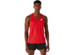Asics camiseta de tirantes jacquard actibreeze rojo electrico para hombre