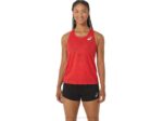 Asics camiseta de tirantes jacquard actibreeze rojo electrico para mujer