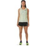 Asics camiseta de tirantes jacquard actibreeze susurro verde mujer