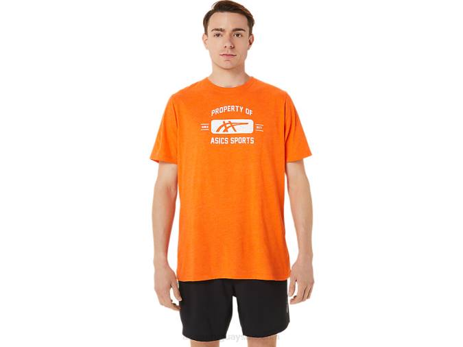 Asics camiseta deportiva manga corta caléndula naranja estilo y confort - Image 1