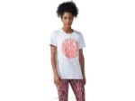 Asics camiseta gráfica fuerte 92 mujer blanco coral brillante