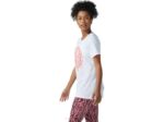 Asics camiseta gráfica fuerte 92 mujer blanco coral brillante - Image 3