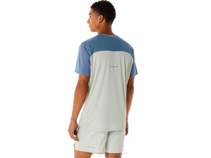 Asics camiseta manga corta hombre azul acero salvia claro rendimiento deportivo - Image 2