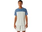 Asics camiseta manga corta hombre azul acero salvia claro rendimiento deportivo