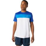 Asics camiseta manga corta hombre azul brillante y blanco