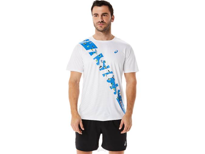 Asics camiseta manga corta hombre costa blanca azul brillante - Image 1