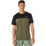 Asics camiseta manga corta hombre rendimiento negro verde manto