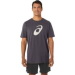 Asics camiseta manga corta pincel gris oscuro estilo moderno