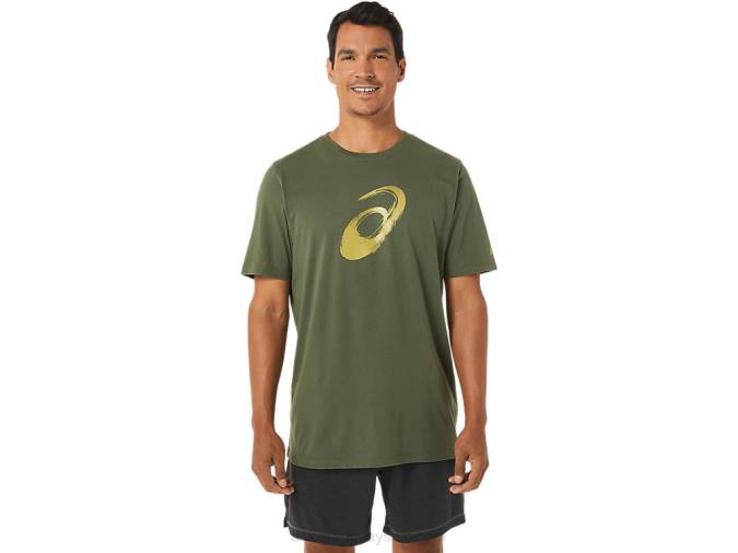 Asics camiseta manga corta pincel lienzo oliva estilo moderno - Image 2