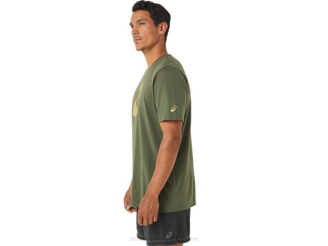 Asics camiseta manga corta pincel lienzo oliva estilo moderno - Image 4