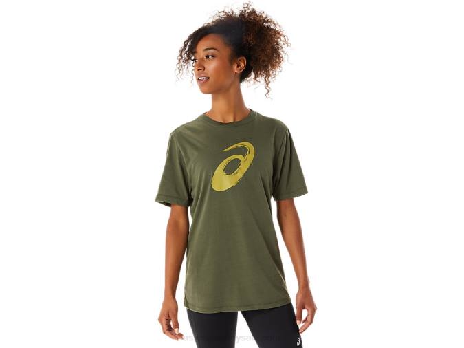 Asics camiseta manga corta pincel lienzo oliva estilo moderno - Image 5