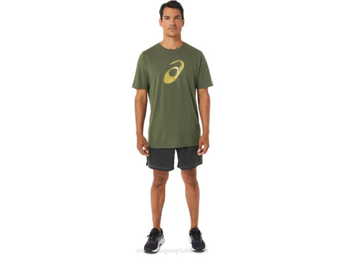 Asics camiseta manga corta pincel lienzo oliva estilo moderno - Image 7
