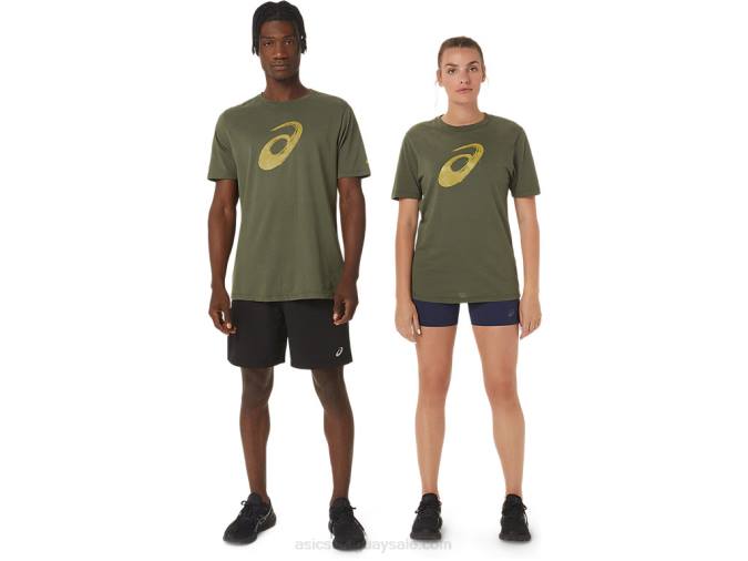 Asics camiseta manga corta pincel lienzo oliva estilo moderno - Image 1