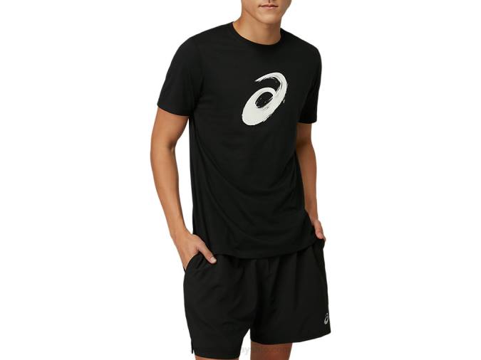 Asics camiseta manga corta pincel rendimiento negro deportiva - Image 2