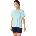 Asics camiseta manga corta pr lyte run mujer azul claro