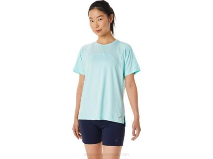 Asics camiseta manga corta pr lyte run mujer azul claro