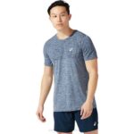 Asics camiseta manga corta sin costuras carrera azul francés