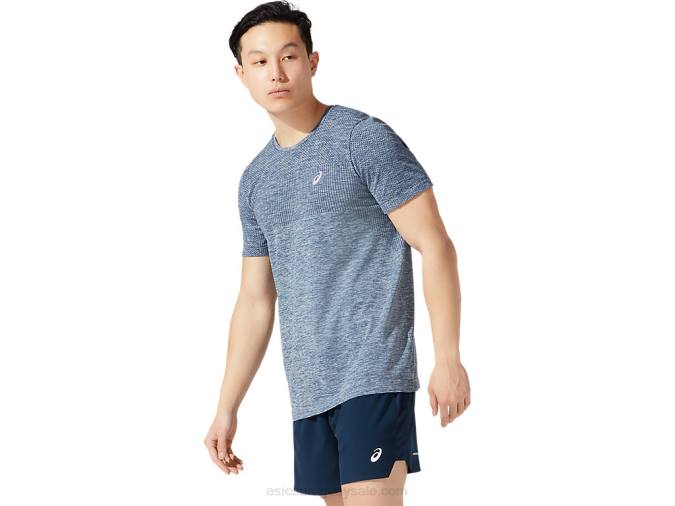Asics camiseta manga corta sin costuras carrera azul francés - Image 3
