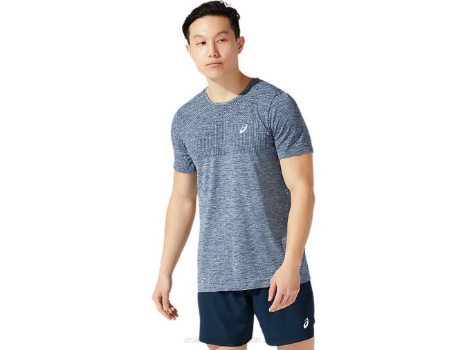 Asics camiseta manga corta sin costuras carrera azul francés - Image 1