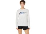 Asics camiseta manga larga mujer blanca brillante estilo deportivo