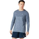 Asics camiseta manga larga sin costuras carrera azul francés