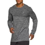Asics camiseta manga larga sin costuras rendimiento negro para correr