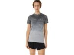 Asics camiseta sin costuras manga corta mujer gris glaciar