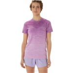 Asics camiseta sin costuras manga corta mujer resplandor orquídea lavanda