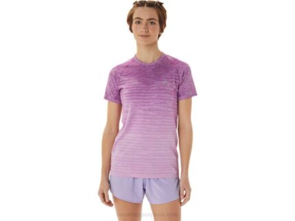 Asics camiseta sin costuras manga corta mujer resplandor orquídea lavanda