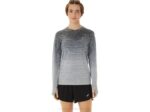 Asics camiseta sin costuras manga larga mujer gris glaciar