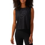 Asics camiseta sin mangas brillo espiral mujer negro