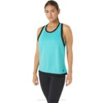 Asics camiseta sin mangas mujer malla cristal marino trendy