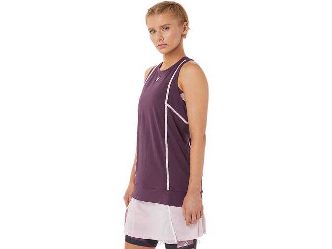 Asics camiseta sin mangas strong 92 mujer ciruela profunda rosa estilo y confort - Image 3