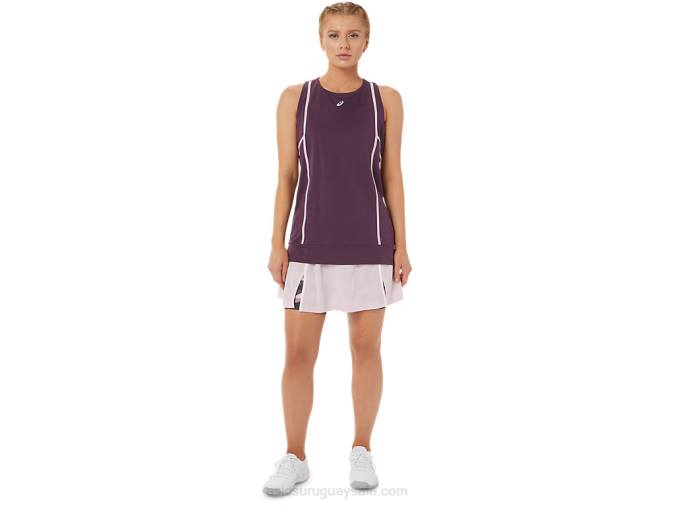 Asics camiseta sin mangas strong 92 mujer ciruela profunda rosa estilo y confort - Image 4