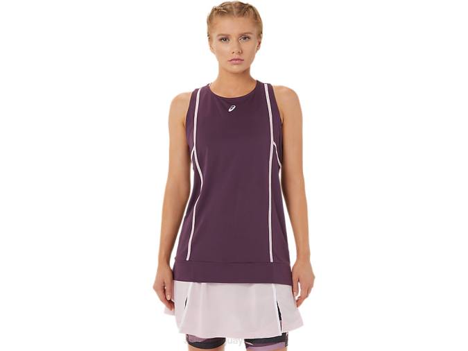Asics camiseta sin mangas strong 92 mujer ciruela profunda rosa estilo y confort - Image 1