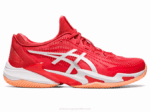 Asics cancha ff 3 novak arcilla rojo fuego y blanco