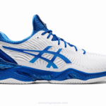Asics cancha ff novak arcilla zapato blanco azul