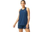 Asics carrera femenina sin mangas azul francés estilo y comodidad